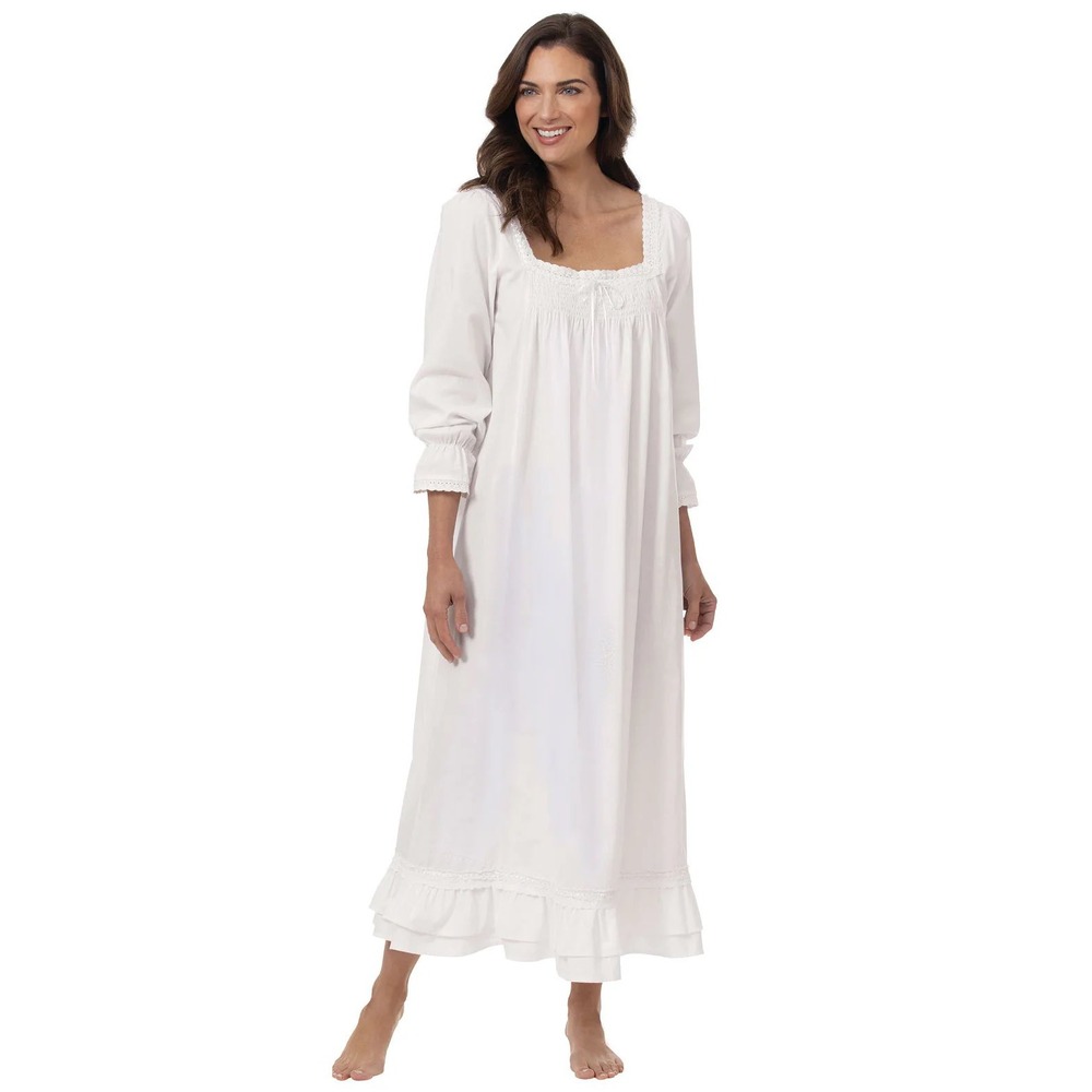 The 1 for U Martha Nightgown Women XXL White Cotton Victorian Cottagecore Lace